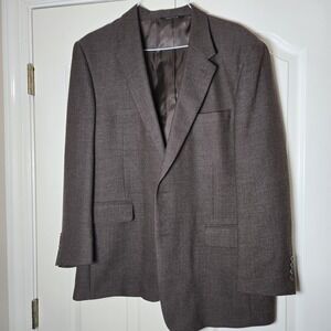 Jos A Bank 100% Wool Tweed Herringbone 46R Blazer Sport Coat ‎ Jacket Brown